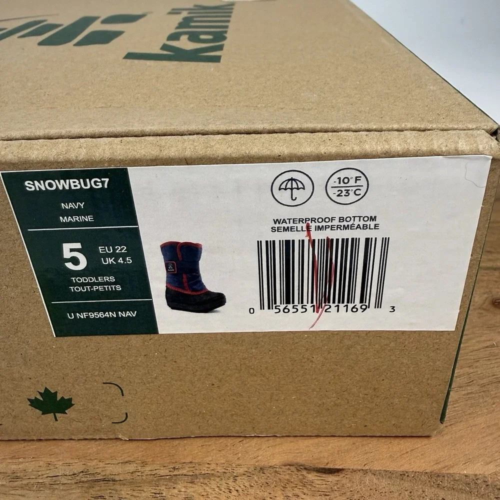 New Kids Kamik Snowbug 7 Insulated Faux Fur Lined Waterproof Snow Boots Size 5 C